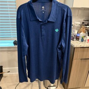 Rabbit Running Classic Blue Long-Sleeve Super Lightweight Polo Shirt